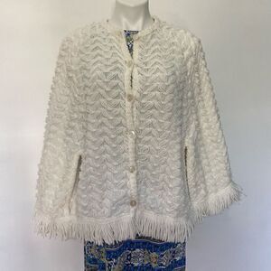 Artisan Vintage 50s 60s Knit Poncho Sweater Cape 70s